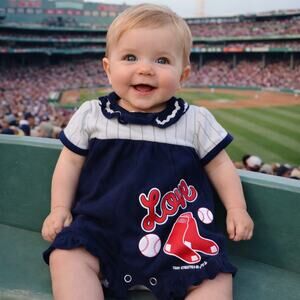 MLB Boston Red Sox Baby Romper Navy Baseball Outfit 0–3M Game Day Cute